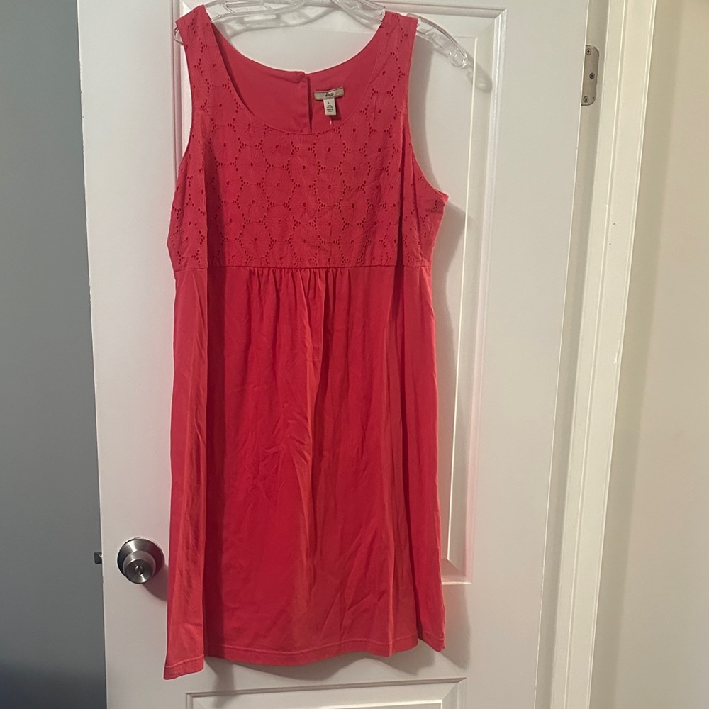 Sleeveless Coral eyelet Dress